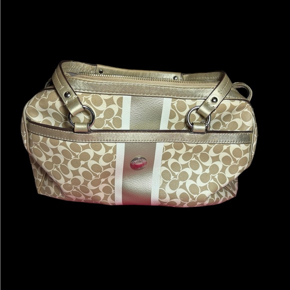 Coach Handbags - Vintage Coach Handbag Metallic Straps Silver Hardware